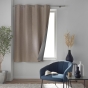 Rideau a oeillets 140 x 180 cm 100% occultant thermique Crepuscule Beige