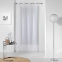 Voilage a oeillets 140 x 240 cm voile sablé brodé Olyympia Blanc