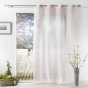 Voilage a oeillets 140 x 240 cm effet lin tissé Zazy Rose