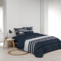 Ensemble de Lit States : Housse de Couette 240 x 220 cm avec Drap-Housse Bleu 140x190 cm - Esprit USA