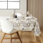 Nappe rectangle 145 x 240 cm polyester imprime metallise natane Naturel