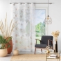 Voilage a oeillets 140 x 240 cm voile sable imprime metallise oliane