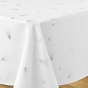 Nappe rectangle 150 x 240 cm polyester imprime metallise sapin Blanc/argent