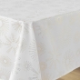 Nappe rectangle 150 x 300 cm polyester imprime metallise pampille Blanc/or