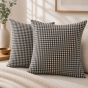 Lot de 2 Taies d'Oreiller 60 x 60 cm Double Gaze de Coton VICKIE Truffe