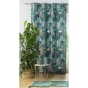 Lot de 2 Rideaux déco à oeillet 140 x 260 cm polyester imprimé Ornella Emeraude