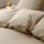 Housse de couette 240 x 220 cm - Coton relief uni CLARA - Texture structurée - 2 taies 63 x 63 cm - Naturel