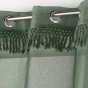 Voilage a oeillets 140 x 240 cm voile sable+franges zagora Kaki