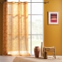 Voilage a oeillets 140 x 240 cm voile tissé appliqué Levita Ocre