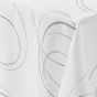 Nappe rectangle 150 x 300 cm polyester imprimé metallisé Bully Blanc