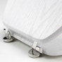 Abattant wc charnieres metal 37.5 x 46 cm mdf effet bois strata Blanc