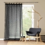 Voilage a oeillets bois 140 x 240 cm voile tissé Minalisa Noir