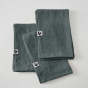 Lot de 3 serviettes lin lavé 40 x 40 cm soline ardoise Gris foncé