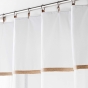 Voilage à anneaux 140 x 240 cm – Polycoton sablé + jute Leana Blanc