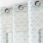 Lot de 2 Voilages art déco a oeillets 140 x 240 cm metallisé Lorea Sauge