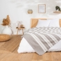 Couvre lit 2 personnes 220 x 240 cm coton/polyester jacquard abby Gris