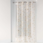 Voilage a oeillets 140 x 240 cm voile sable imprime metallise ginkgold