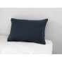 Taie d'oreiller en double gaze de coton – 50 x 70 cm – Bleu foncé