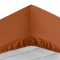 Drap housse 1 personne 90 x 190 cm 100% coton 57 fils LINA Caramel – Bonnet 30 cm