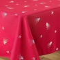Nappe rectangle 150 x 240 cm polyester imprime metallise sapin Rouge/argent