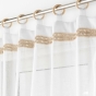 Voilage a oeillets bois 140 x 240 cm voile tisse+fantaisie Mileo Blanc