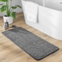 Tapis de Bain 50 x 120 cm – Microfibre Unie Relief Ricochet – Ultra Doux & Absorbant Gris