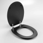 Abattant wc charnieres metal 37.5 x 46 cm mdf uni mat matteis Noir