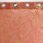 Voilage à oeillets 140 x 240 cm imprimé métallisé Belflor Terracotta/Or