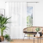 Voilage a passants caches 140 x 240 cm effet lin tisse Haltona Blanc