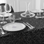 Nappe rectangle 140 x 240 cm microfibre imprimee metallisee mikado Noir/argent