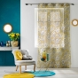 Panneau a oeillets 140 x 280 cm voile sable imprime milady Jaune