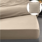 Drap housse qualité hotêl 140 x 190 cm + 2 taies en percale 78 fils Beige