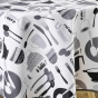 Nappe ronde (0) 180 cm polyester imprime kitchen Blanc