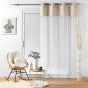 Lot de 2 Voilages a oeillets 140 x 240 cm voile sablé + pompon Sundore
