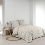 Pack housse de couette 220 x 240 cm Mareva + drap housse 140 x 190 Beige