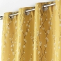 Lot de 2 Rideaux a oeillets 140 x 260 cm polyester appliqué Sakura Jaune