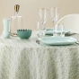 Nappe ronde (0) 180 cm polyester imprime metallise piana Sauge