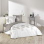 Pack parure de couette 260x240 cm Goyave + drap housse 160x200x30 Gris