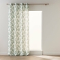 Rideau à Œillets 140x260 cm AQUALIS – Polyester & Lin Imprimé Feuillage