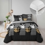 Pack parure de couette 240 x 220 cm Asior + drap housse 140 x 190 x 30 Blanc