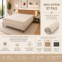 Drap Housse 140 x 190 cm Sable – 100% Coton 57 Fils/cm² – Bonnet 30 cm