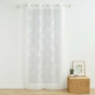 Voilage a oeillets 140 x 240 cm voile sablé brodé Berry Blanc