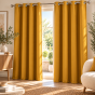 LOT DE 2 Rideaux à œillets grande hauteur 135 x 280 cm occultants unis OCCULT Ocre