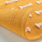 Tapis rectangle 50 x 80 cm coton tisse uni+fils coupes juline Jaune