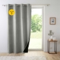 Lot de 2 Rideaux Isolants Thermiques à Œillets 140 x 260 cm – Velours Relief – Polarchic Gris