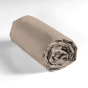 Drap housse 2 personnes 180 x 200 cm uni 57 fils lina Sable