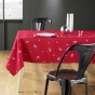 Nappe rectangle 150 x 240 cm polyester imprime metallise sapin Rouge/argent