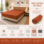 Drap Housse 140 x 190 cm Paprika – 100% Coton 57 Fils/cm² – Bonnet 30 cm
