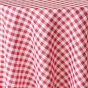 Nappe ronde (0) 180 cm polyester fils teints vichy Rouge
