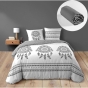 Pack housse de couette 260 x 240 cm "Indian Dream" + drap-housse 160 x 200 cm gris